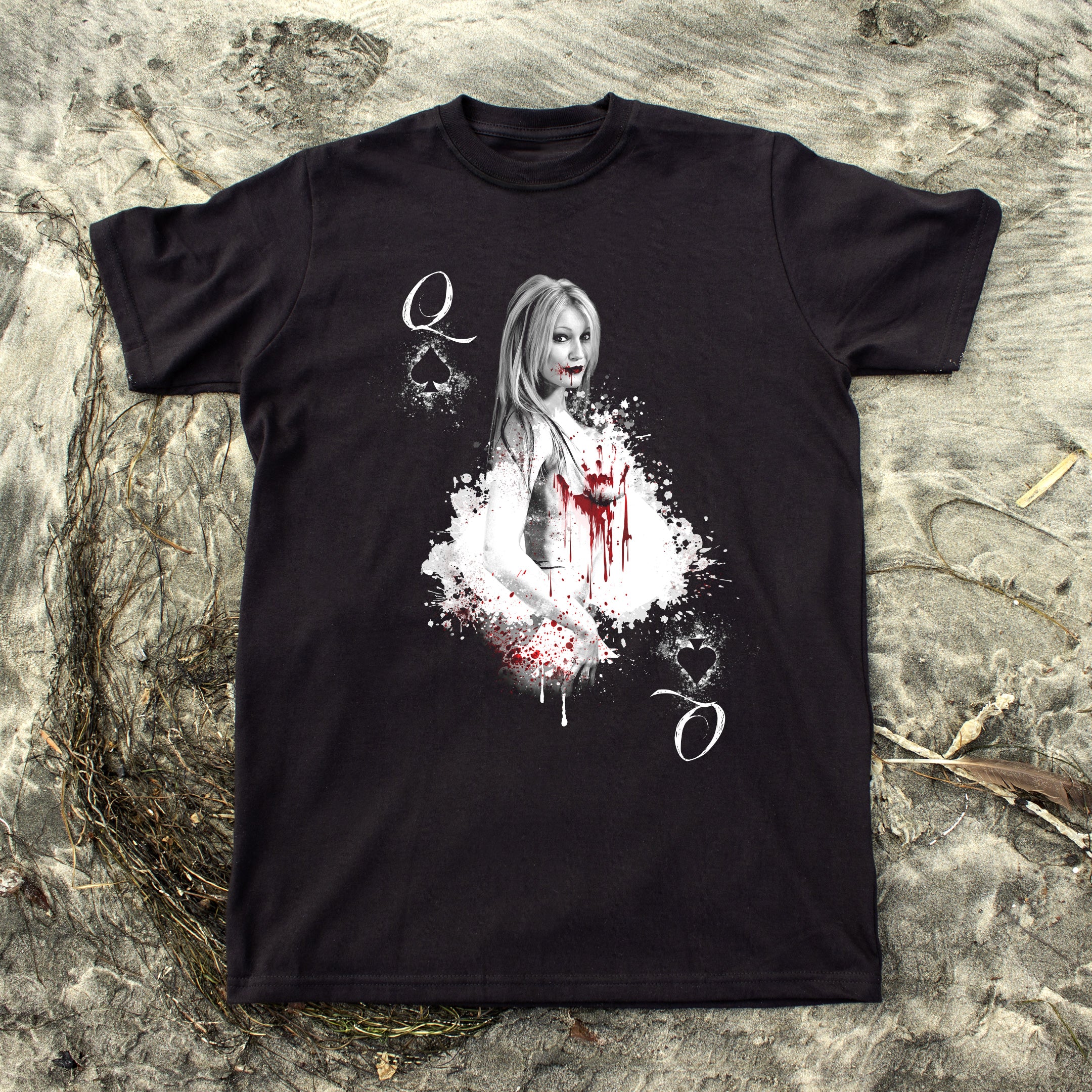 Queen Of Spades Poker T Shirt Cloutier Sebastien